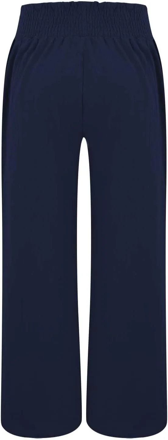 Palazzo Linen Pants Women 2024 High Waisted Wide Leg Boho Trousers Casual Drawstring Loose Workout Pants with Pockets