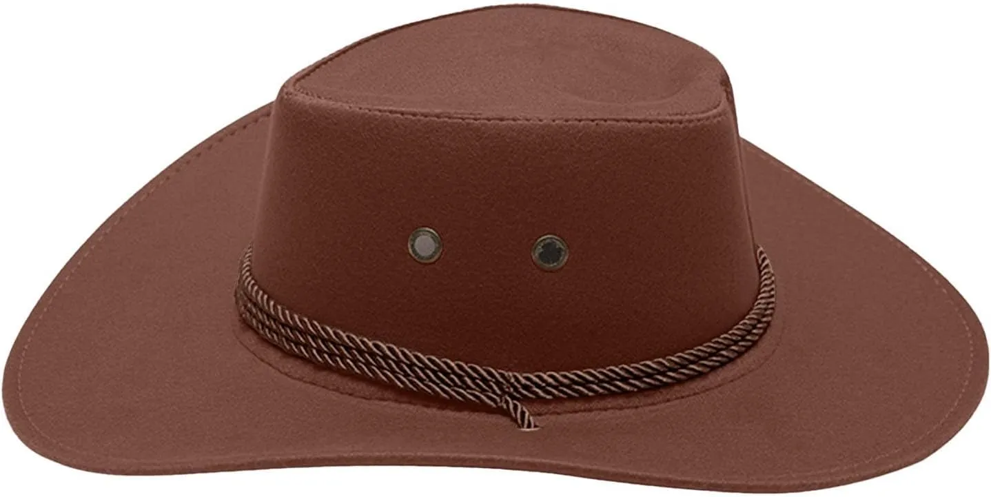 Panama Hat Men Women Wide Brim UV Protection UPF 50  Caps Adjustable Cowboy Hats with Chin Cord Retro Felt Caps Womens Mens