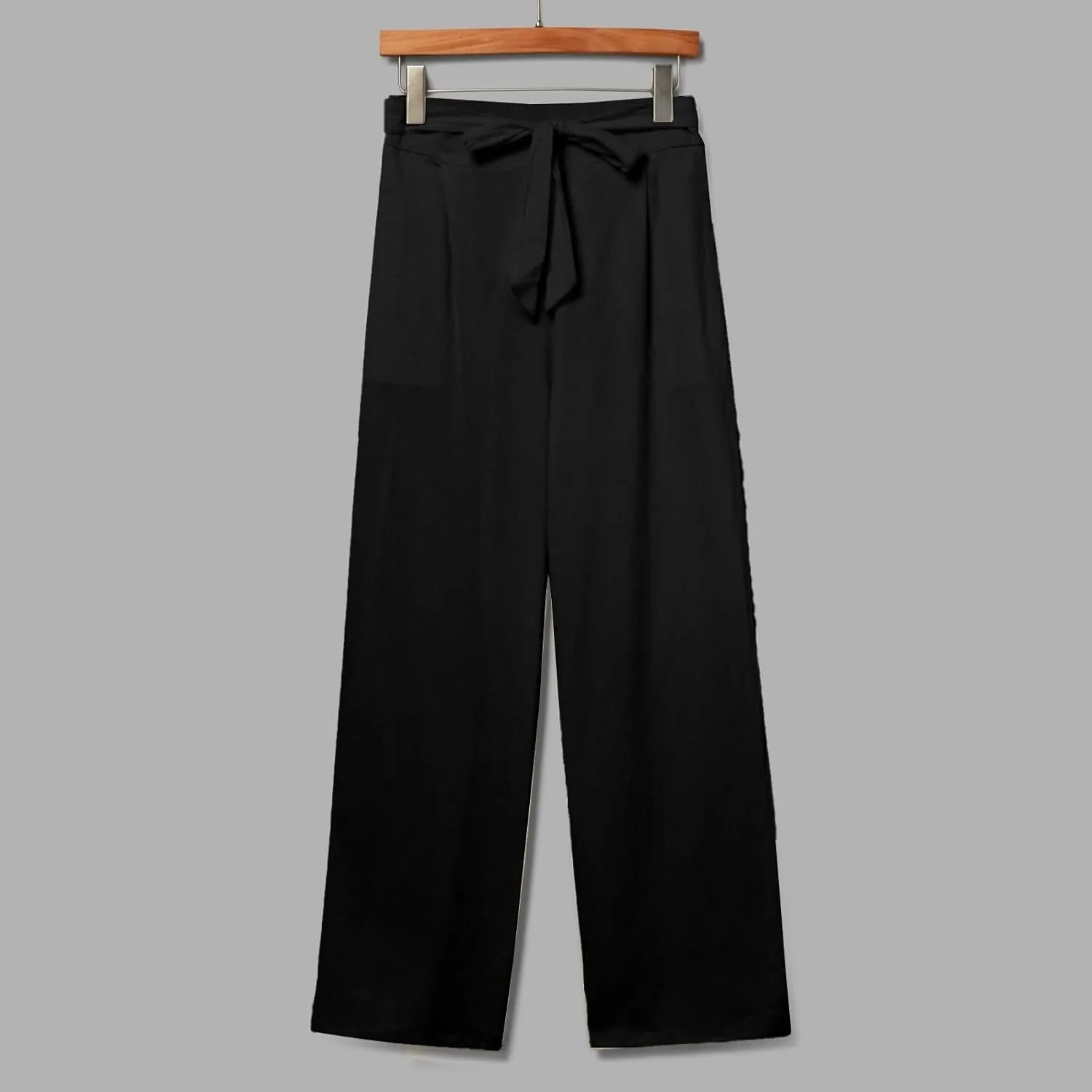 Plus Size Linen Pants for Women Straight Leg Lightweight Summer Pants Casual Loose High Waisted Lounge Pants w/Pockets