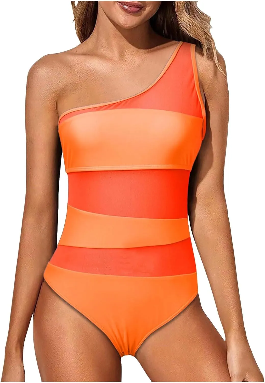 PTOLOCIF Sexy One Piece Swimsuit for Women Ruched High Cut Swimsuit Tummy Control Bathing Suit Monokini One-Piece Swimwear