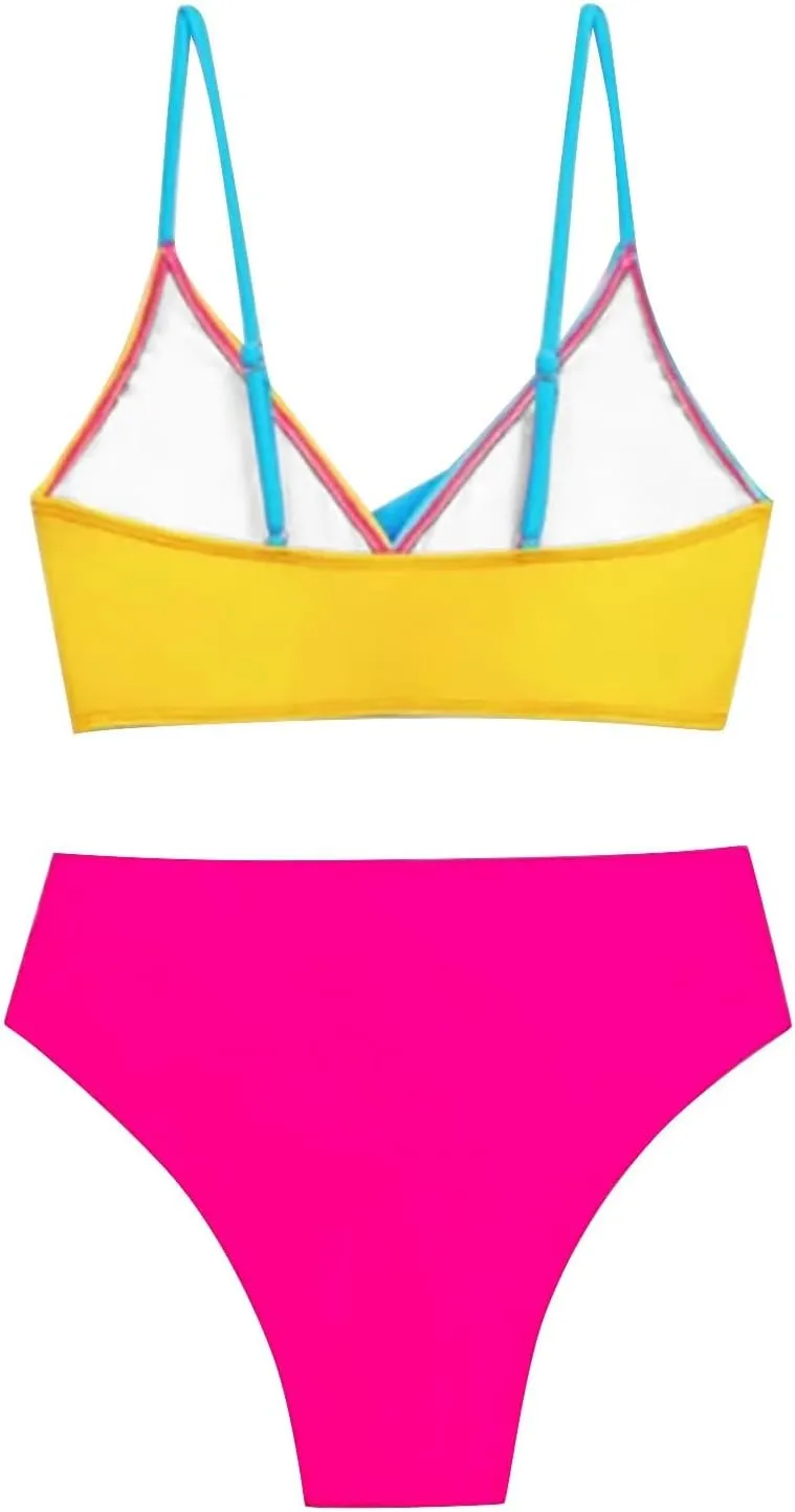 Push Up Bikini Select 3 Piece Bikini Sets for Women Neon Swimsuit Cross Bathing Suit Two Pieces Bandeau Bikinis