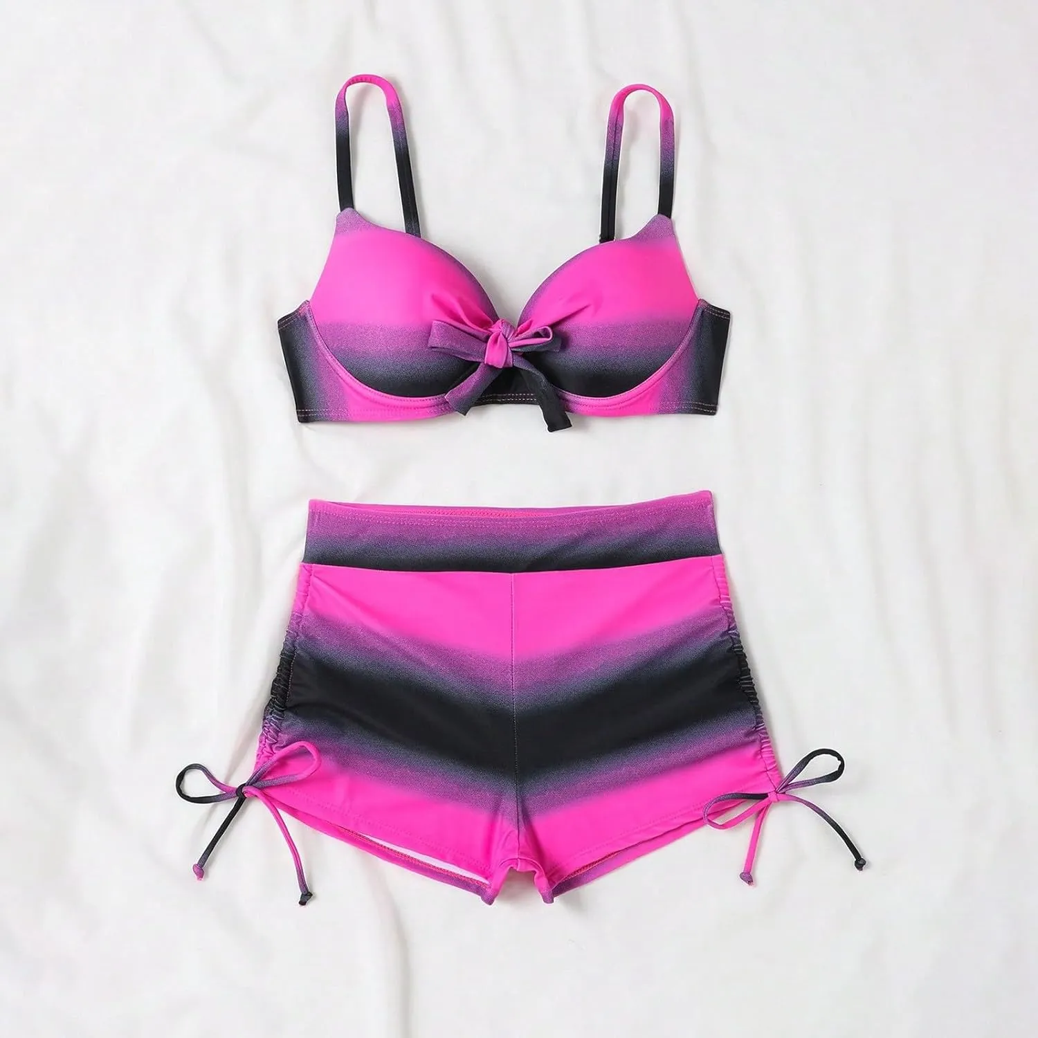 Push Up Bikini Select 3 Piece Bikini Sets for Women Neon Swimsuit Cross Bathing Suit Two Pieces Bandeau Bikinis