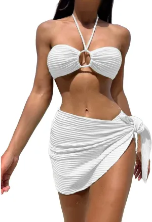 Push Up Bikini Select 3 Piece Bikini Sets for Women Neon Swimsuit Cross Bathing Suit Two Pieces Bandeau Bikinis