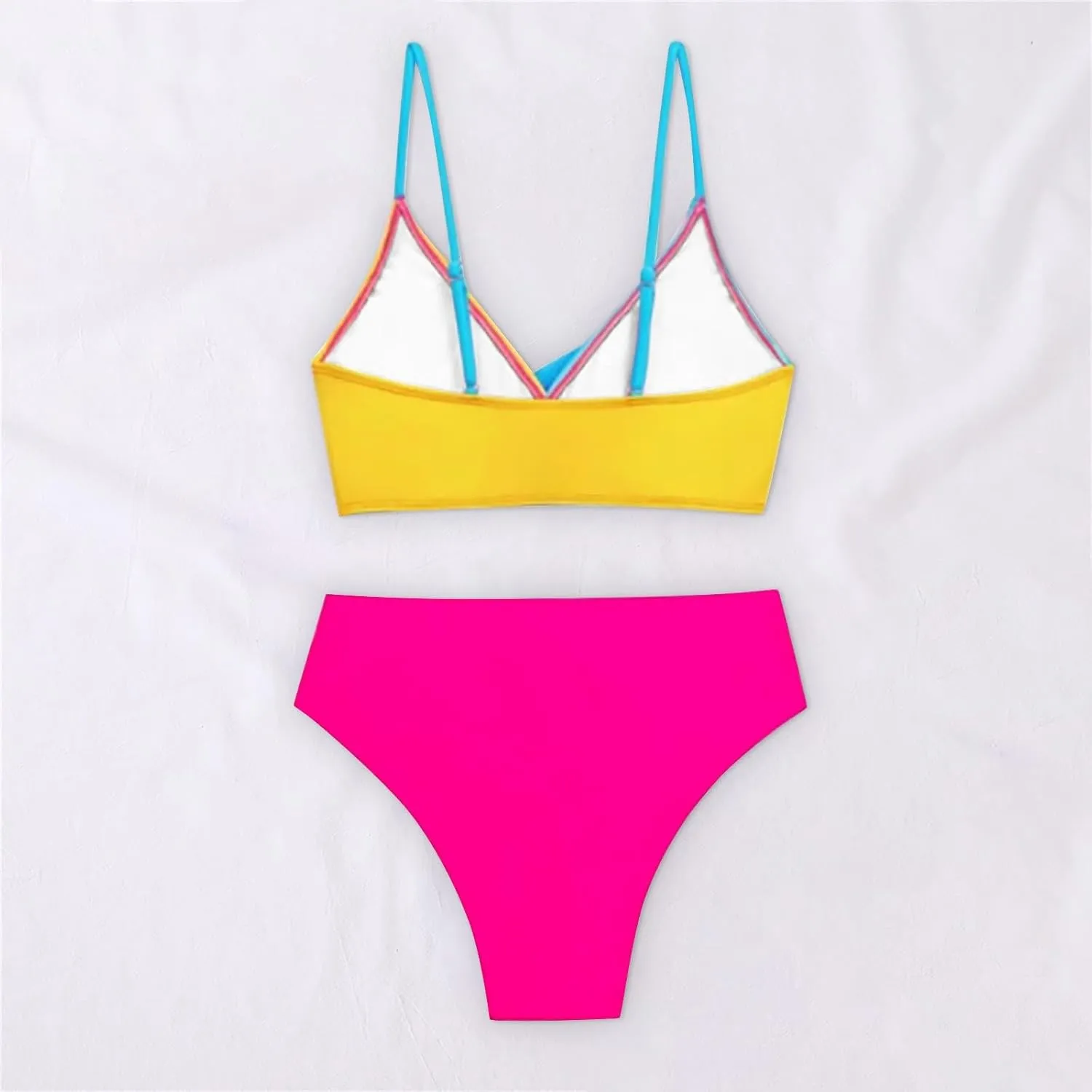 Push Up Bikini Select 3 Piece Bikini Sets for Women Neon Swimsuit Cross Bathing Suit Two Pieces Bandeau Bikinis