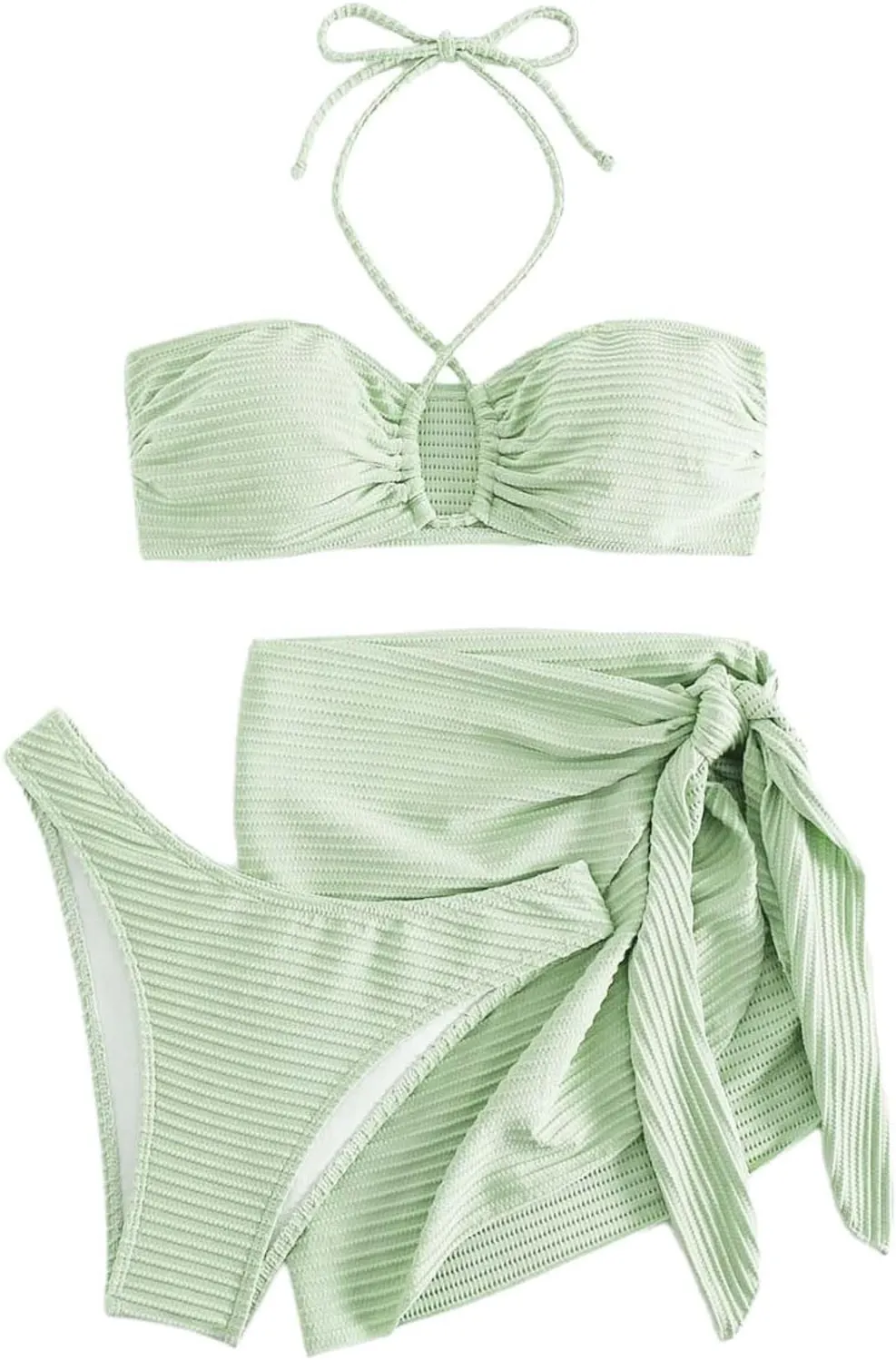 Push Up Bikini Select 3 Piece Bikini Sets for Women Neon Swimsuit Cross Bathing Suit Two Pieces Bandeau Bikinis