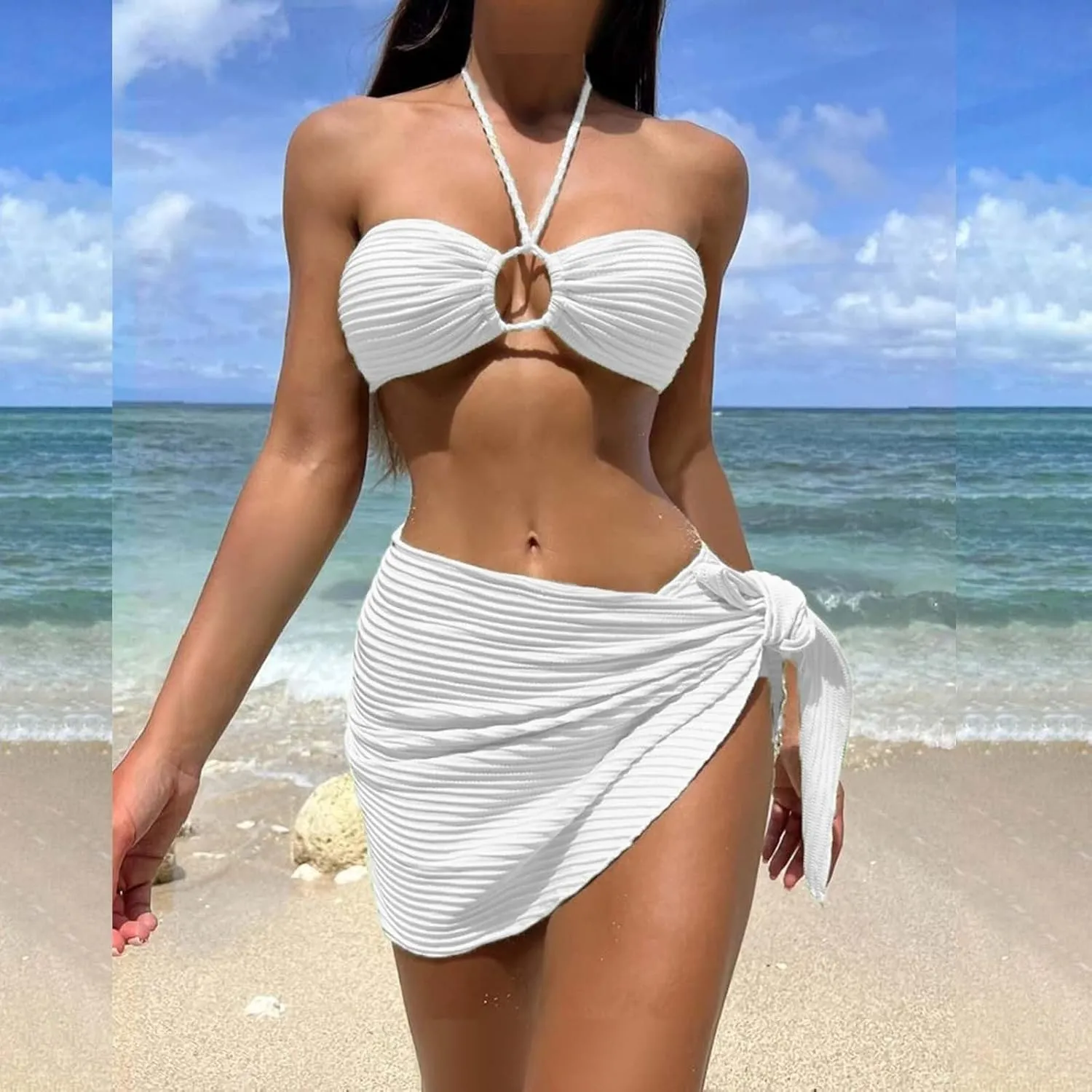 Push Up Bikini Select 3 Piece Bikini Sets for Women Neon Swimsuit Cross Bathing Suit Two Pieces Bandeau Bikinis