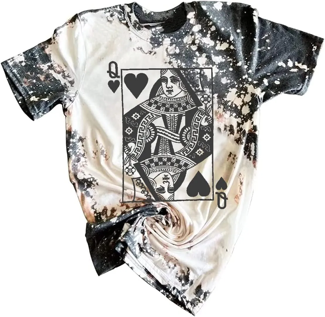 Queen of Hearts T-Shirt for Women Funny Vintage Graphic Tees Cool Cute Queen Tee Casual Short Sleeve Tops Shirts