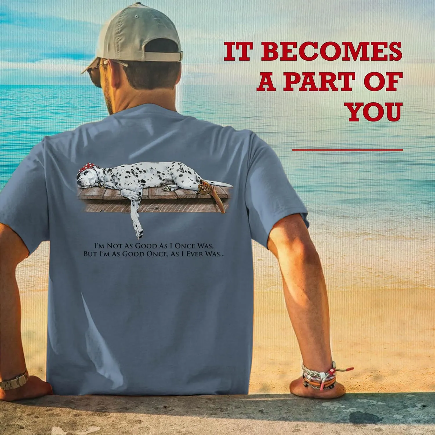 SEA DOG Vintage Graphic T-Shirt Garment Dyed 100% Ringspun Cotton, Relaxed Fit, Printed in USA, Dog Days
