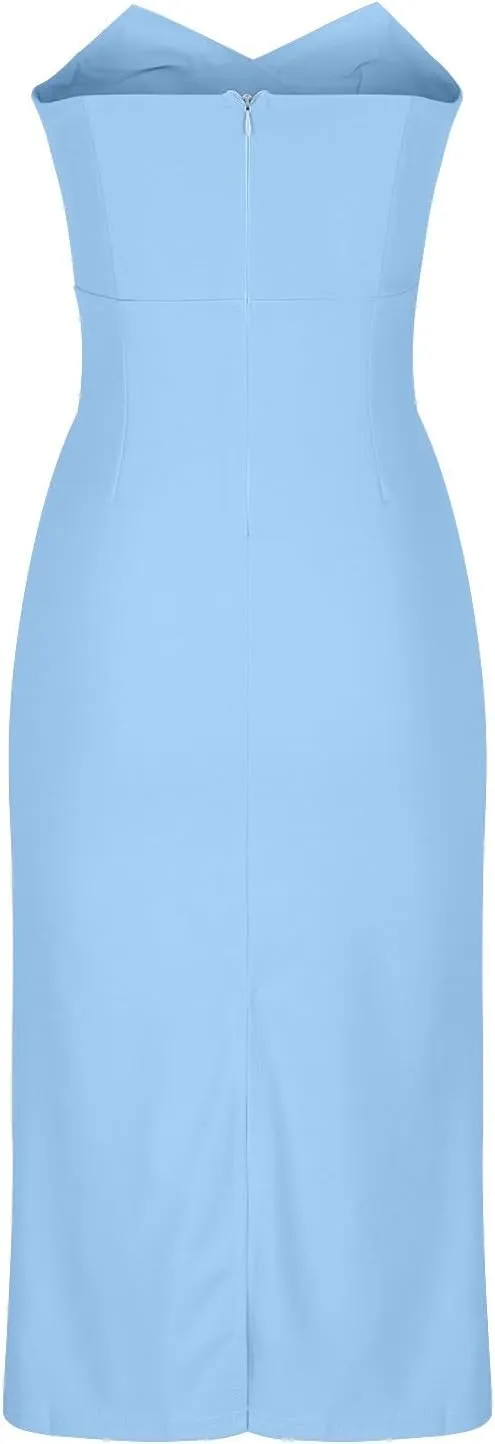 Semi Formal Dresses for Women Sexy Wrap V Neck Bodycon Dress Sleeveless Party Evening Dress Club Wear