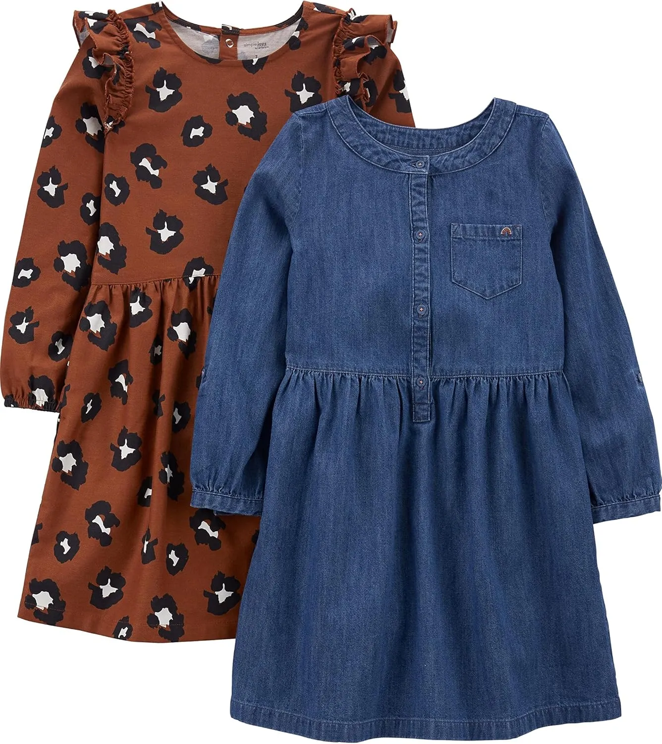 Simple Joys by Carter's Girls' 2-Pack Long-Sleeve Dress Set