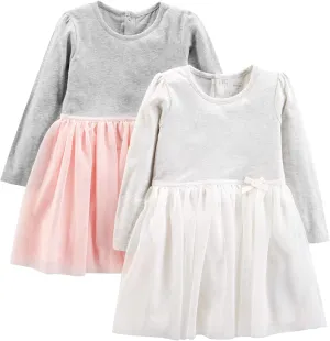 Simple Joys by Carter's Girls' 2-Pack Long-Sleeve Dress Set