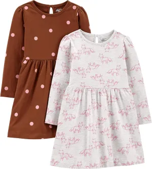 Simple Joys by Carter's Girls' 2-Pack Long-Sleeve Dress Set