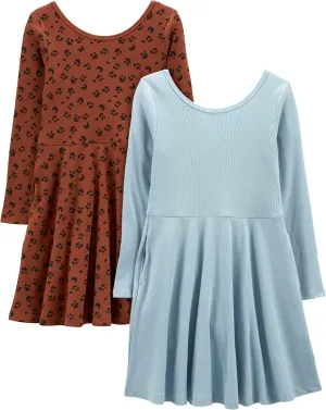 Simple Joys by Carter's Girls' 2-Pack Long-Sleeve Dress Set