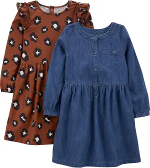 Simple Joys by Carter's Girls' 2-Pack Long-Sleeve Dress Set