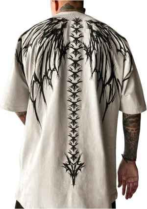 SOLY HUX Men's Gothic Crewneck T-Shirt Vintage Graphic Tees Short Sleeve Tops Streetwear