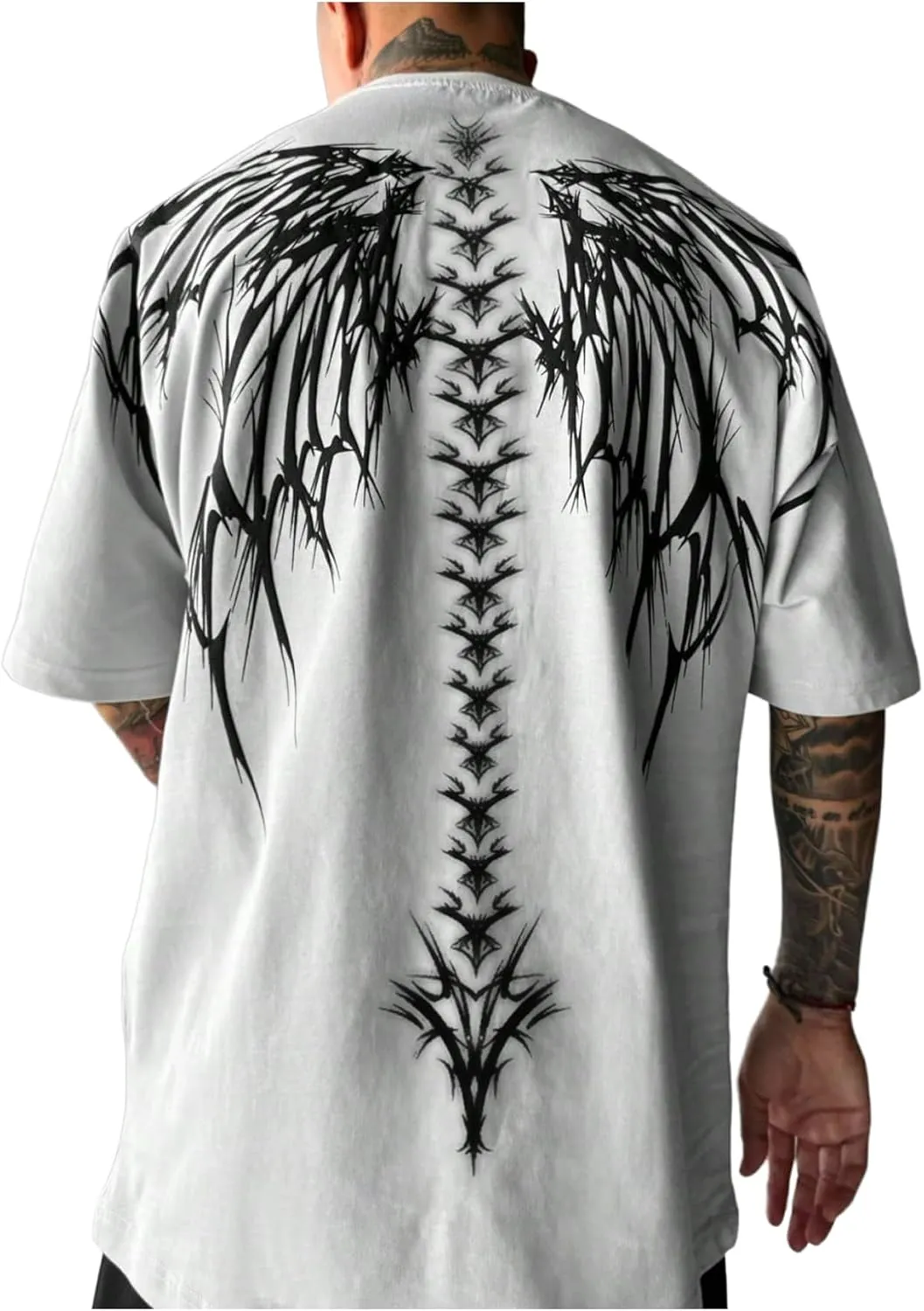 SOLY HUX Men's Gothic Crewneck T-Shirt Vintage Graphic Tees Short Sleeve Tops Streetwear