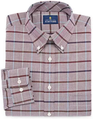 Stafford Travel Wrinkle-Free Stretch Oxford Long-Sleeve Dress Shirt Extra Tall