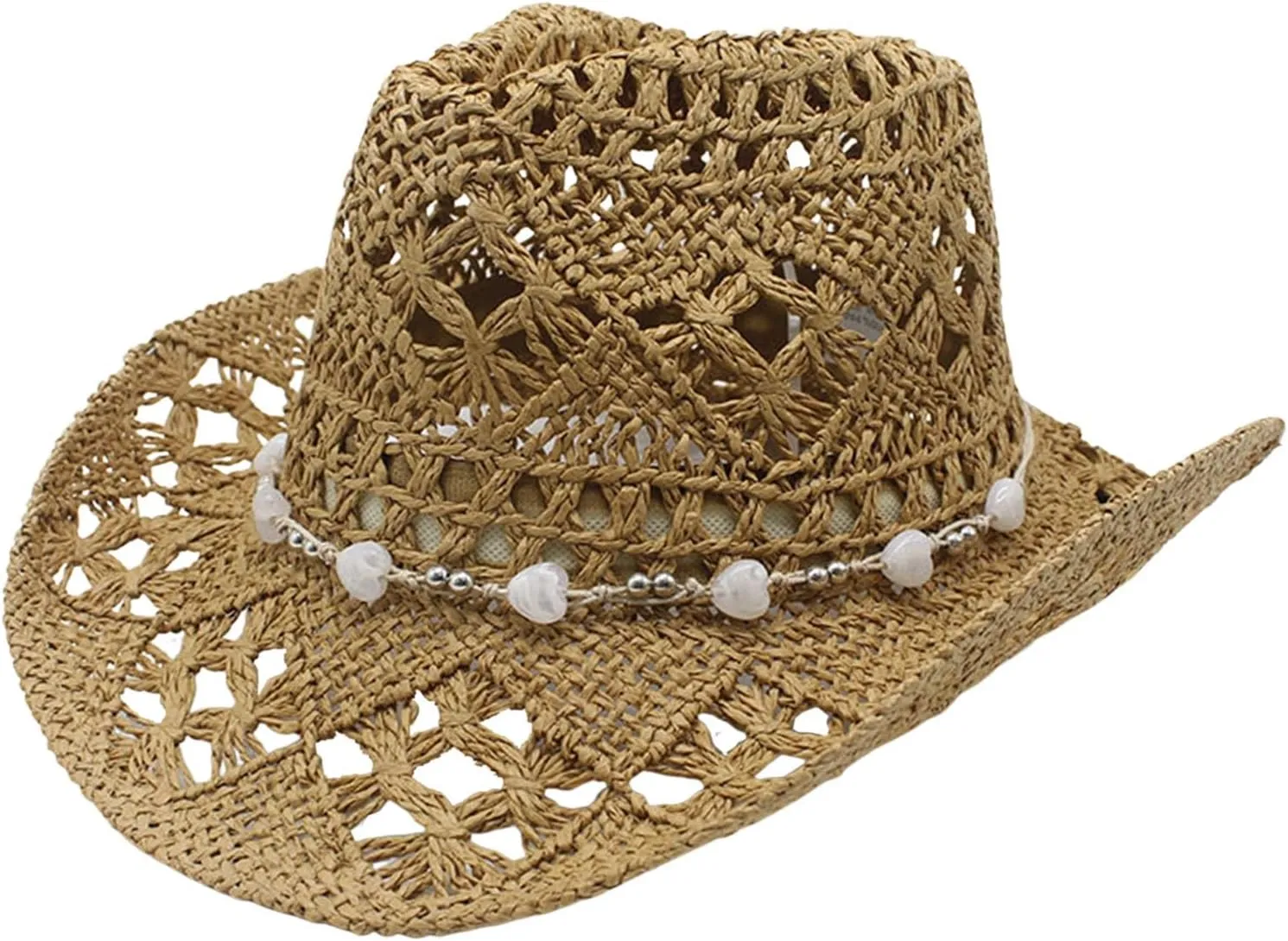 Straw Cowboy Hats for Women Men Unisex Hollow Out Wide Brim Foldable Vacation Beach Cowgirl Sun Hat Uv Protection 2025