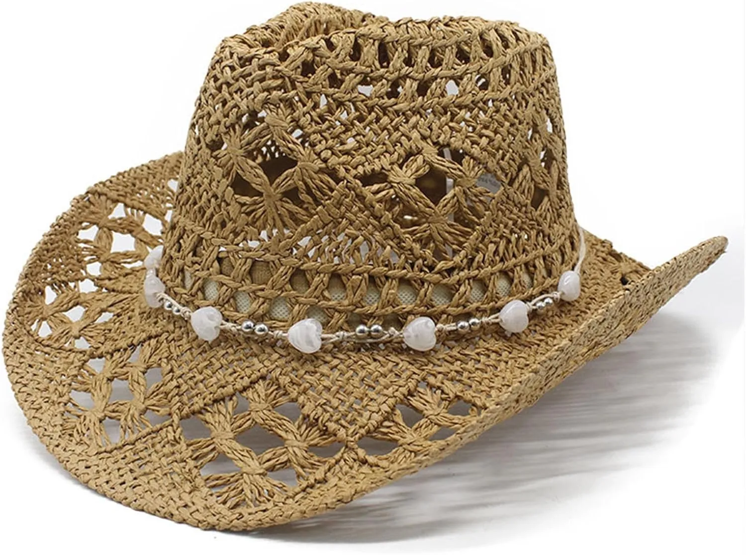 Straw Cowboy Hats for Women Men Unisex Hollow Out Wide Brim Foldable Vacation Beach Cowgirl Sun Hat Uv Protection 2025