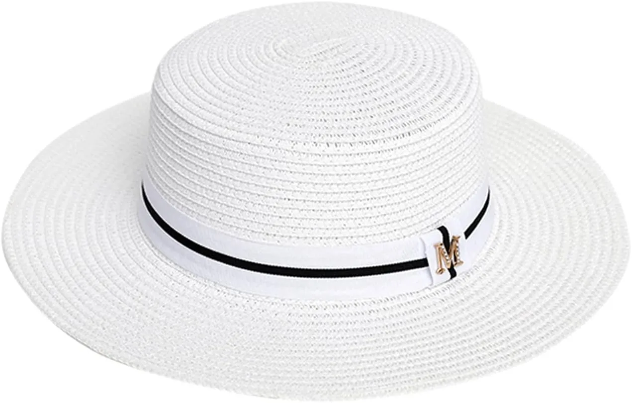 Straw Panama Beach Sun Hat Packable Wide Brim Straw Fedora Roll up Hat for Women Men UPF50  Summer Hat