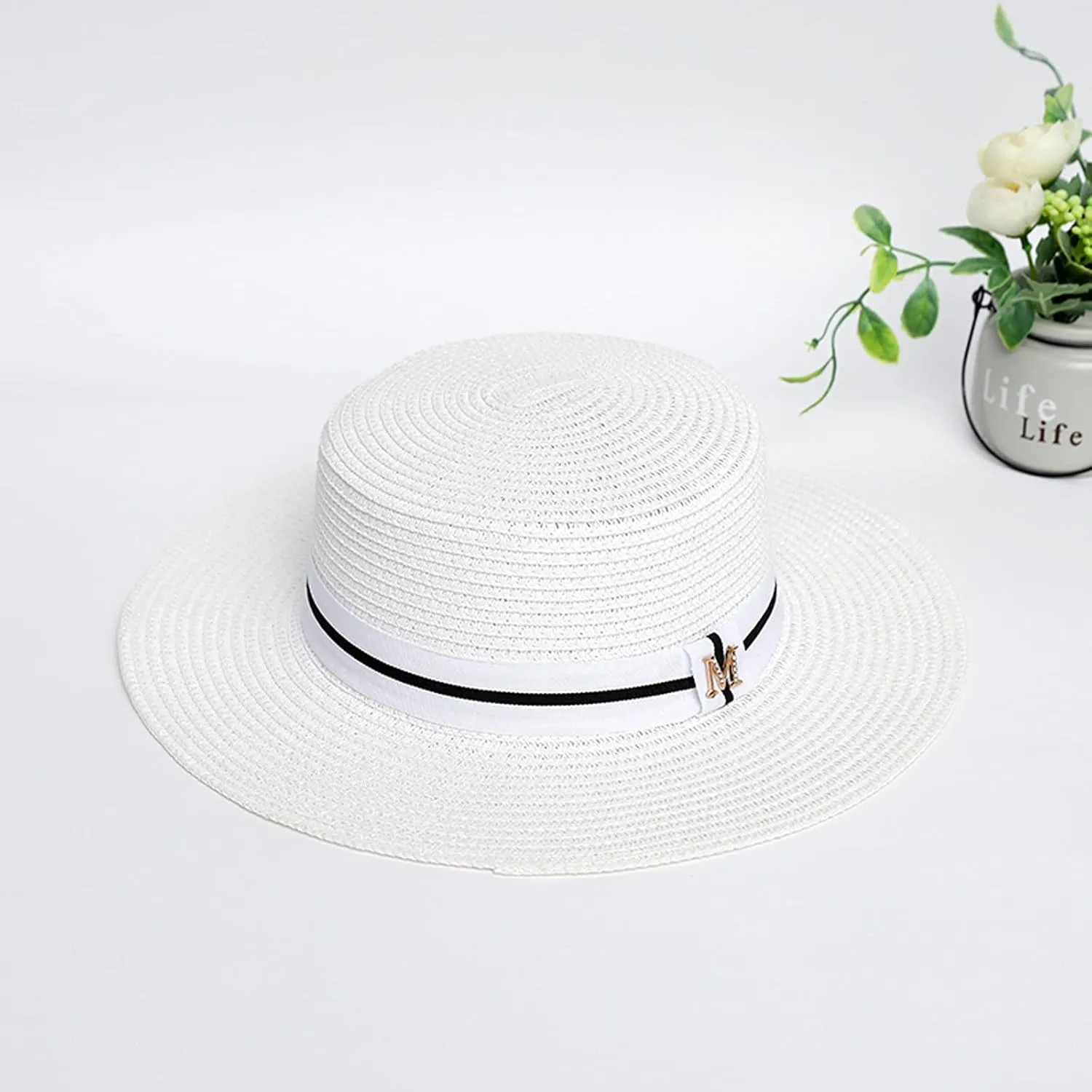 Straw Panama Beach Sun Hat Packable Wide Brim Straw Fedora Roll up Hat for Women Men UPF50  Summer Hat