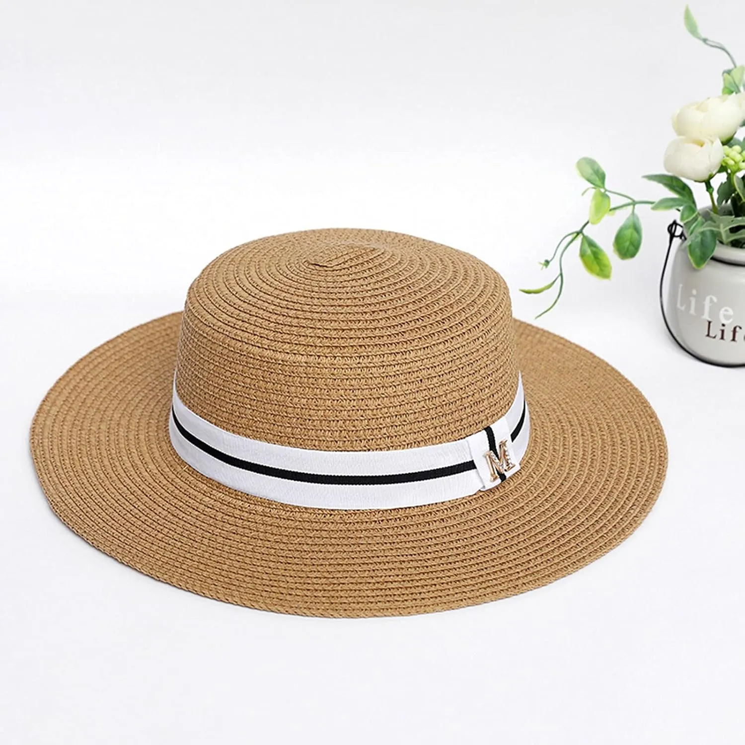 Straw Panama Beach Sun Hat Packable Wide Brim Straw Fedora Roll up Hat for Women Men UPF50  Summer Hat