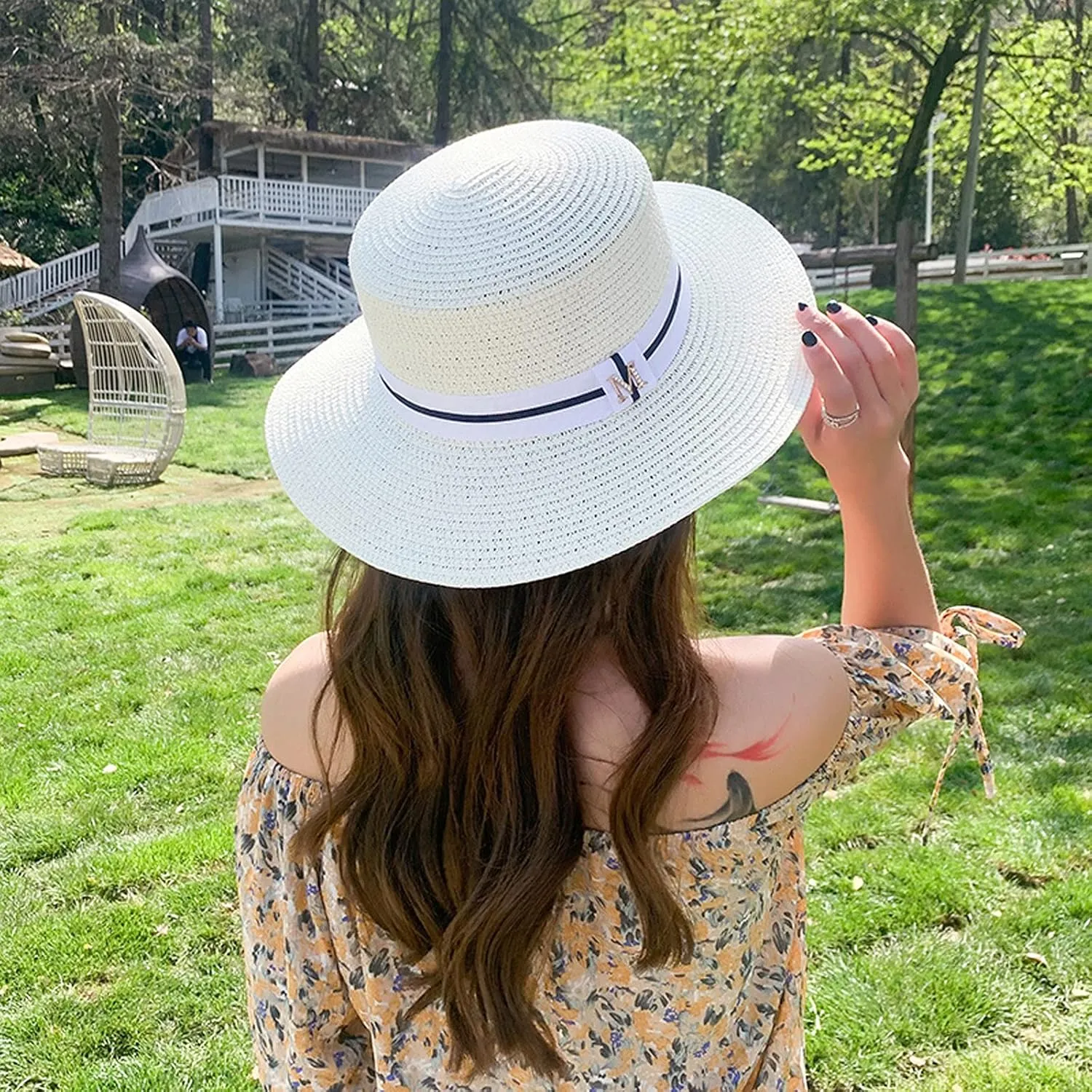 Straw Panama Beach Sun Hat Packable Wide Brim Straw Fedora Roll up Hat for Women Men UPF50  Summer Hat