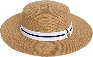 Straw Panama Beach Sun Hat Packable Wide Brim Straw Fedora Roll up Hat for Women Men UPF50  Summer Hat