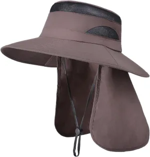 Sun Hat for Men Women with Neck Flap,Mesh Breath UPF 50  Uv Protective Hiking Fishing Hats,Wide Brim Sun Hat for Women&Men