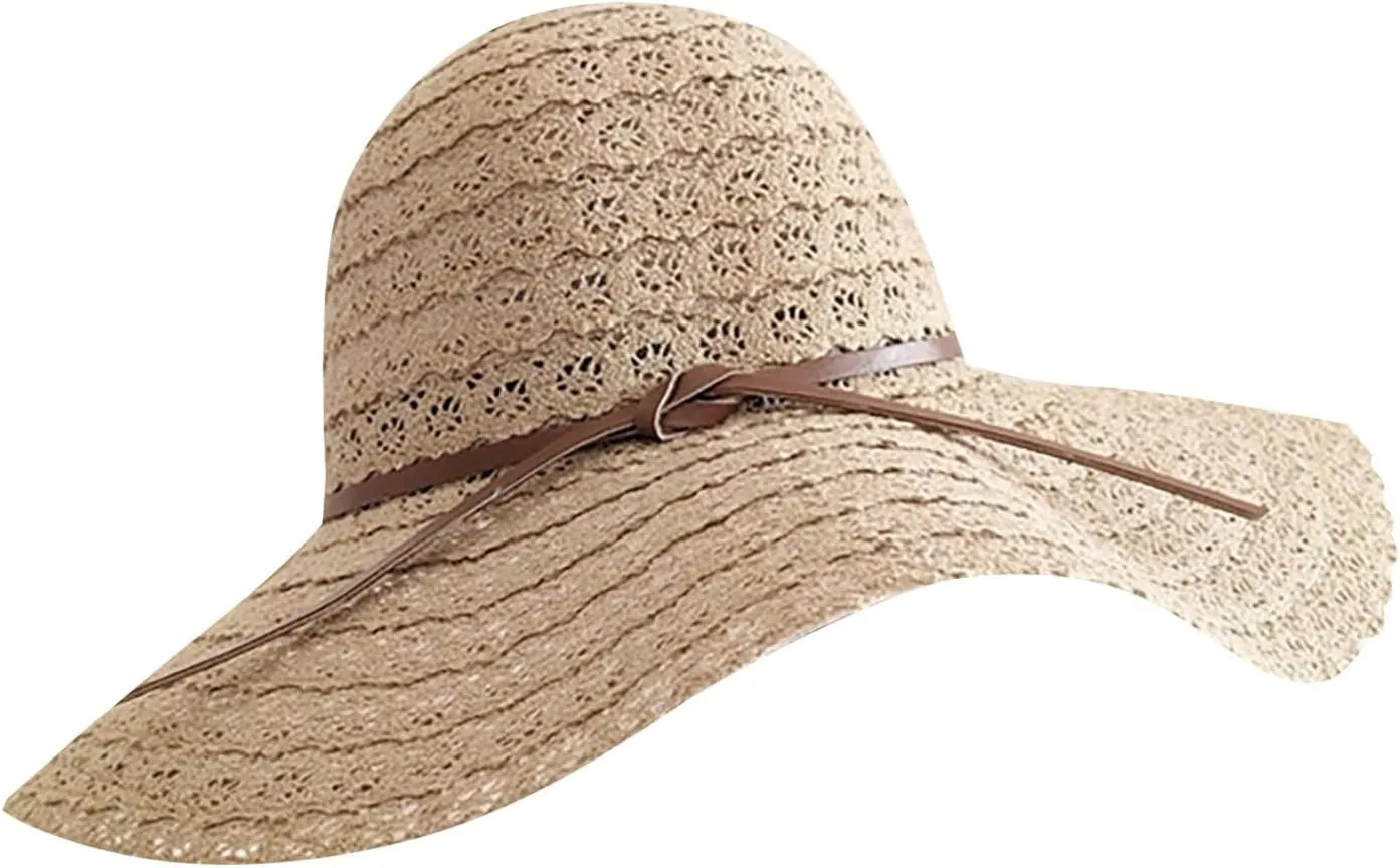 Sun Hats for Women Lightweight Foldable Summer Beach Sun Hat Flower Tea Party Fashionable Wide Brim Bucket Hats
