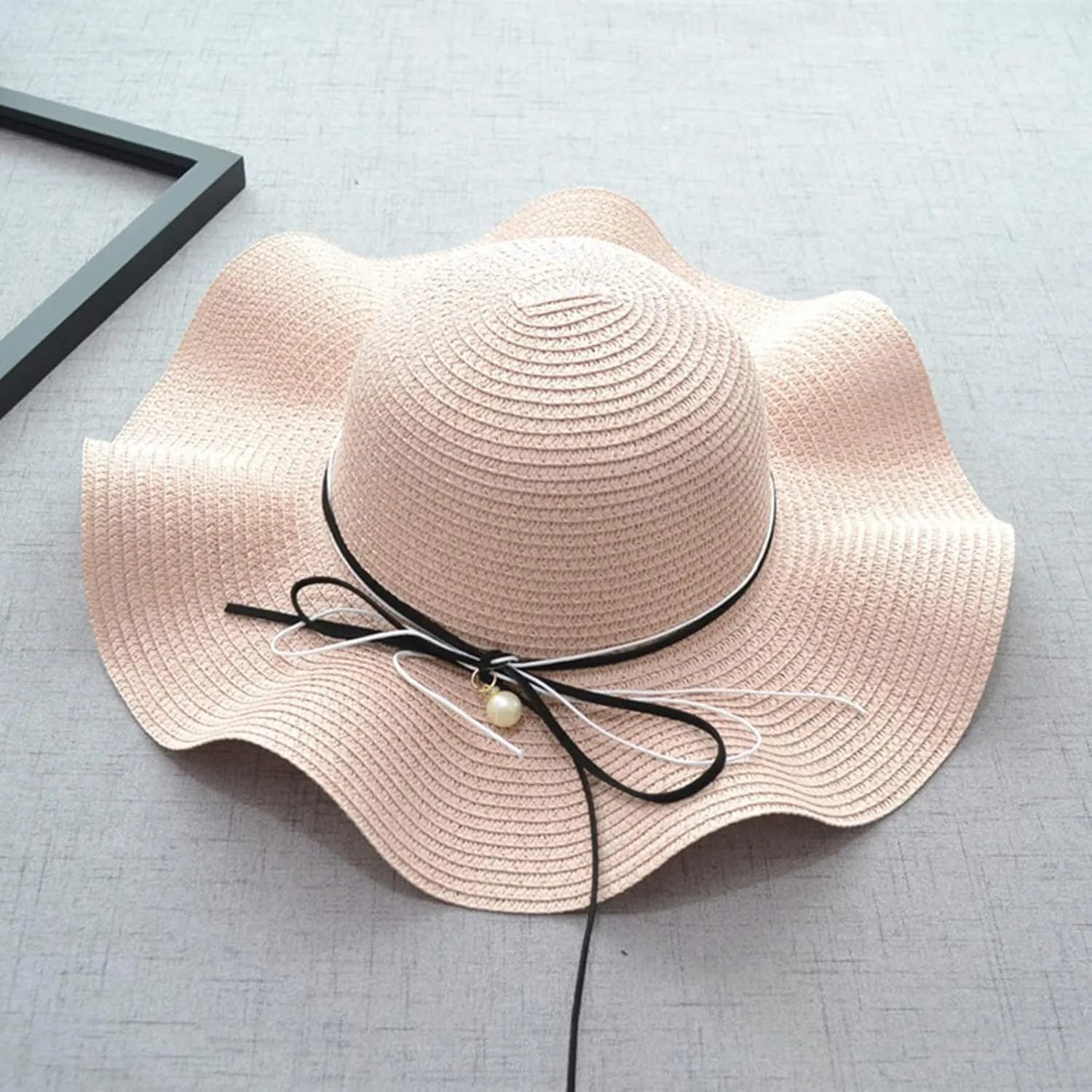 Sun Hats for Women Wide Brim Straw Boater Hat Foldable Packable Beach Hat for Summer