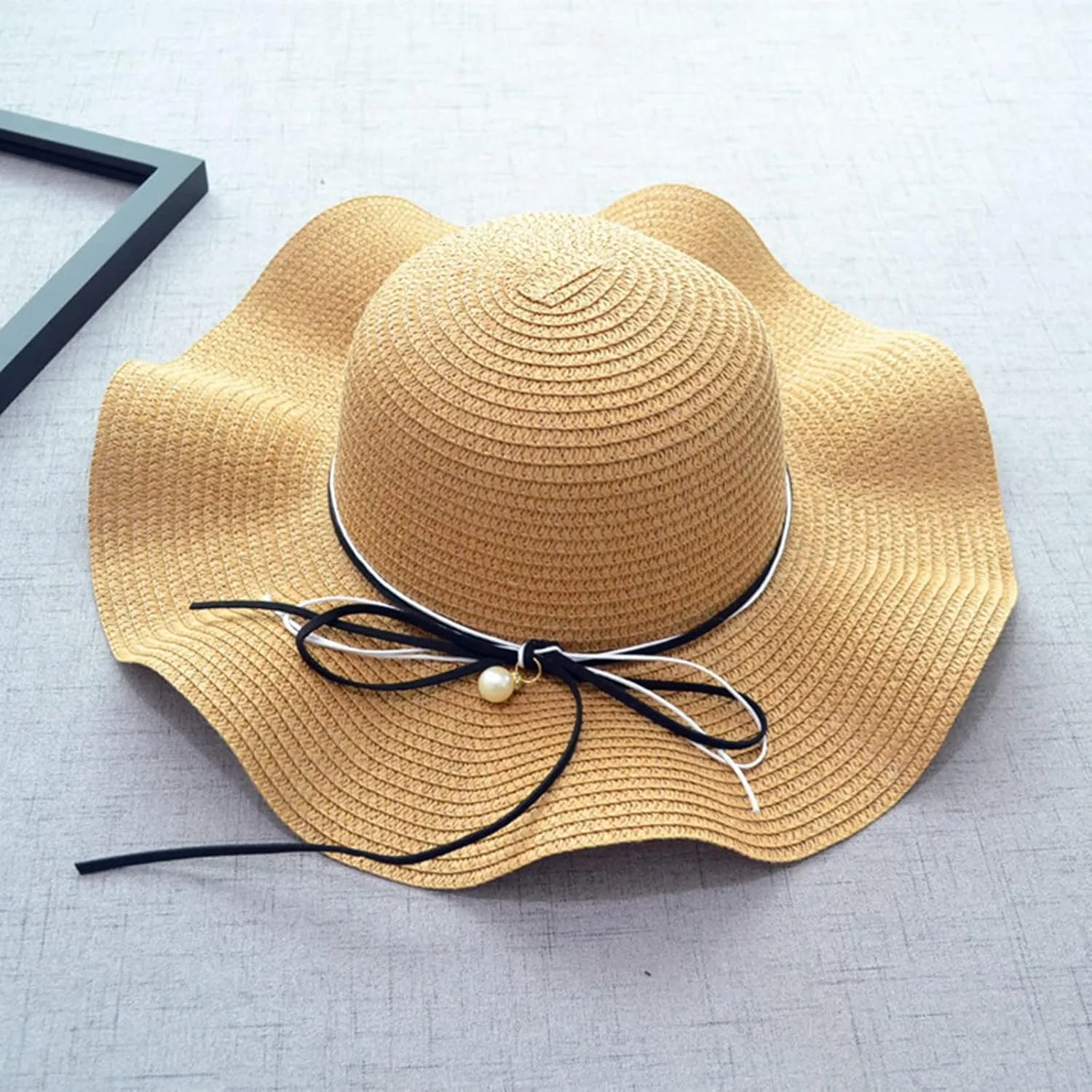 Sun Hats for Women Wide Brim Straw Boater Hat Foldable Packable Beach Hat for Summer