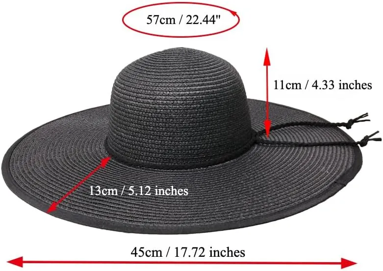 Sun Hats for Women Wide Brim Sun Protection Floppy Straw Hats UV Protection Hats Foldable Summer Beach Hats