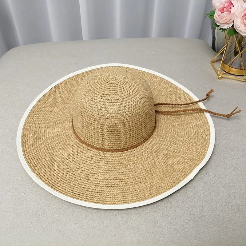 Sun Hats for Women Wide Brim Sun Protection Floppy Straw Hats UV Protection Hats Foldable Summer Beach Hats