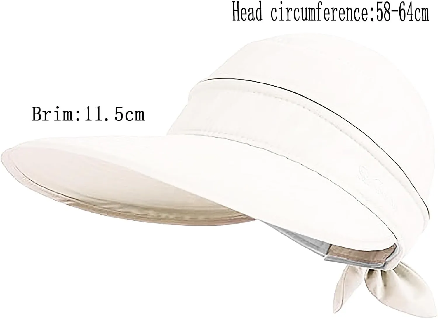 Sun Hats for Women with UV Protection Wide Brim Ponytail Visor Cap Summer Beach Outdoor Foldable Hat for Travel