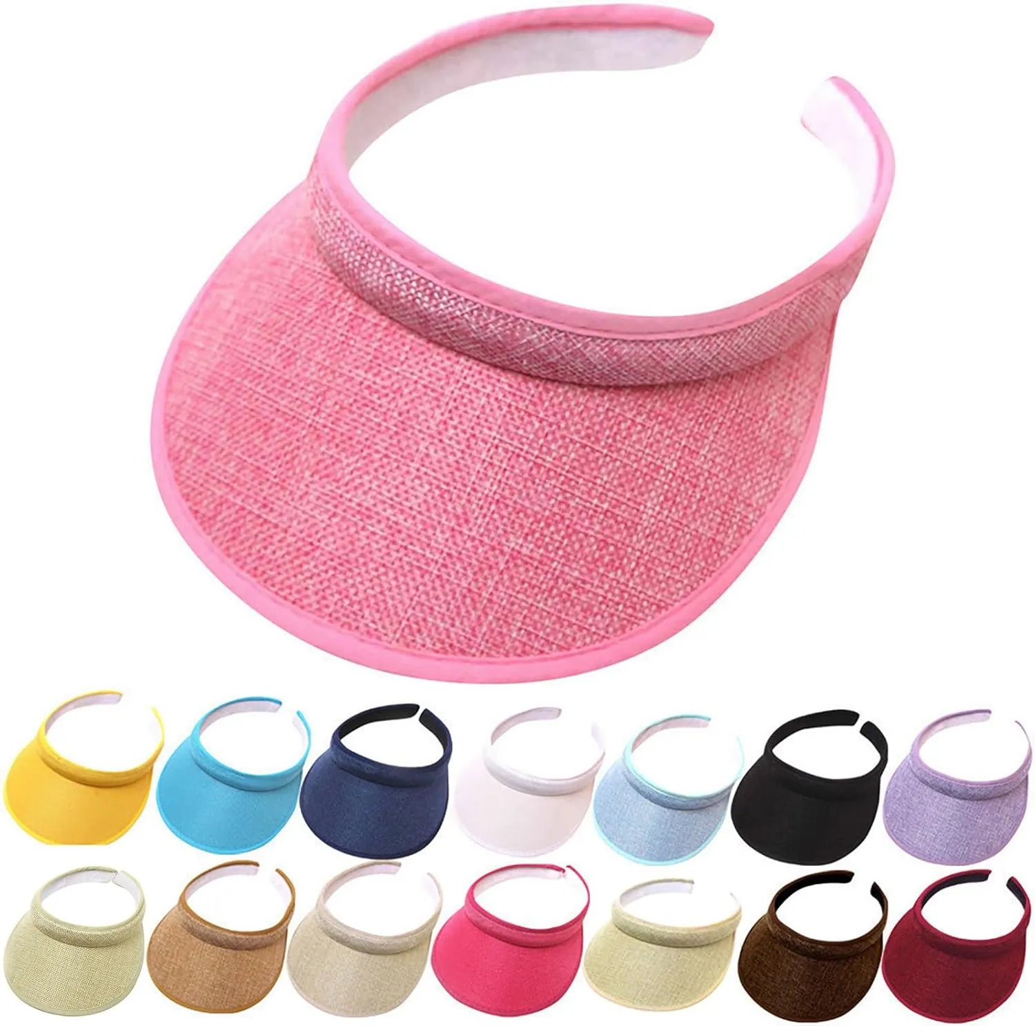 Sun Visor Hats for Women Summer Hat Sun Beach Hat No Headache Visor with Large Brim Ladies Sun Protection Visor Cap