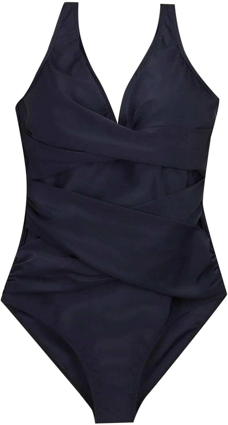 Swimsuits for Women Slimming Bathing Suit Retro Ruched Push Up Vintage Padded Swimwear Swim Suits for Women 2025