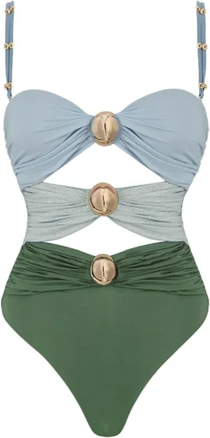 TARIENDY Womens One Piece Swimsuits Cut Out Color Block Bathing Suits Ruched Beach Swimwear Summer Sexy Swim Suits Trendy