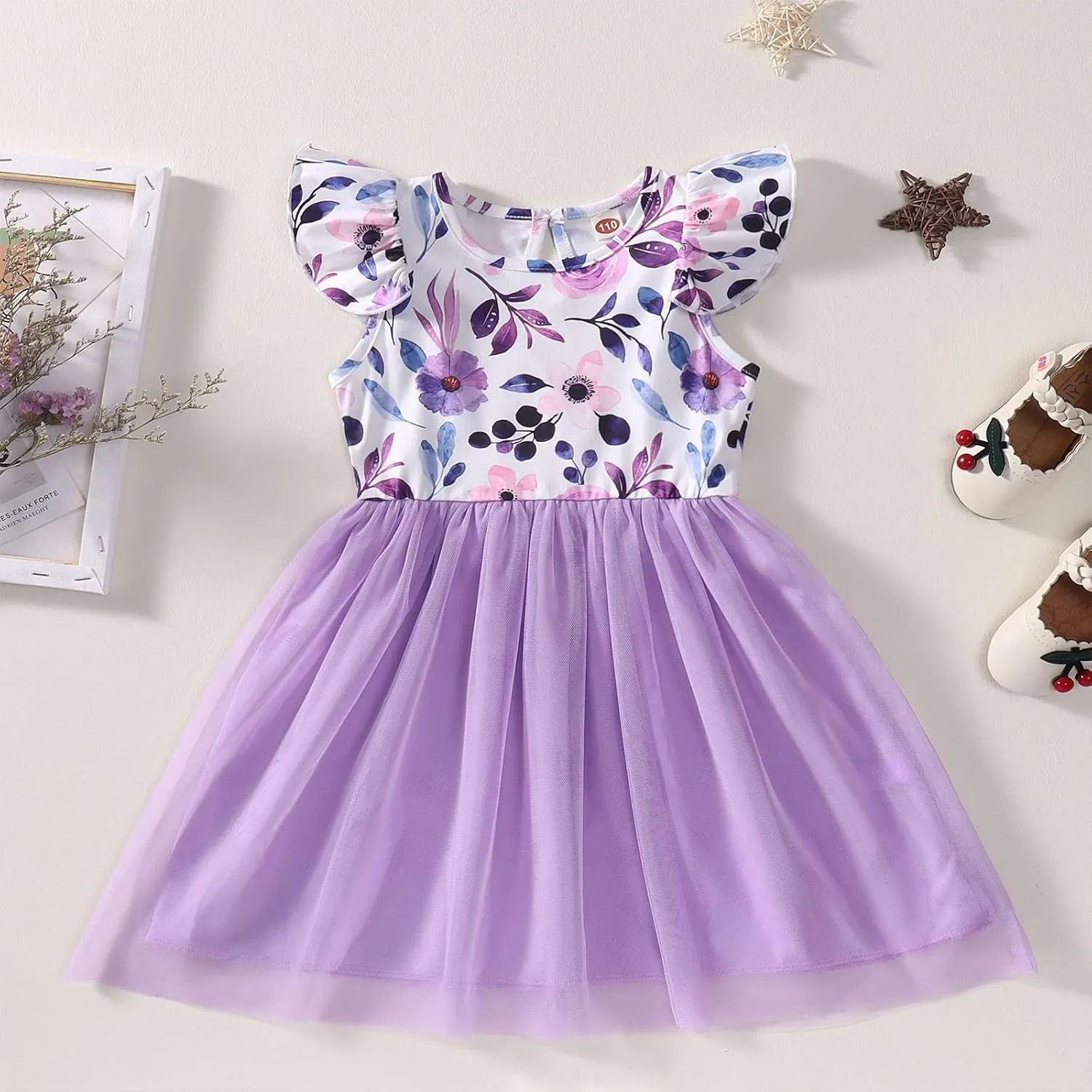 Toddler Baby Girls Tutu Dress Ruffle Sleeveless Floral Princess Dress Summer Clothes Outfits