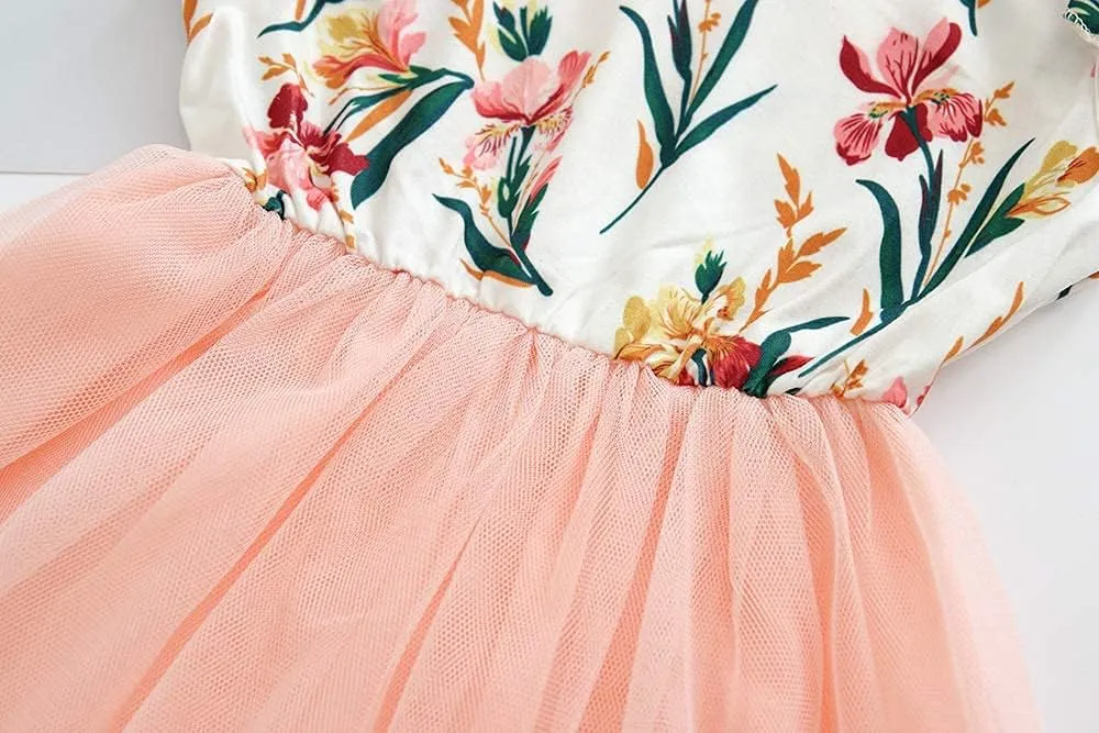 Toddler Baby Girls Tutu Dress Ruffle Sleeveless Floral Princess Dress Summer Clothes Outfits