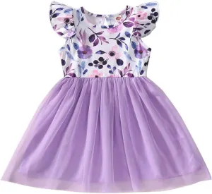 Toddler Baby Girls Tutu Dress Ruffle Sleeveless Floral Princess Dress Summer Clothes Outfits