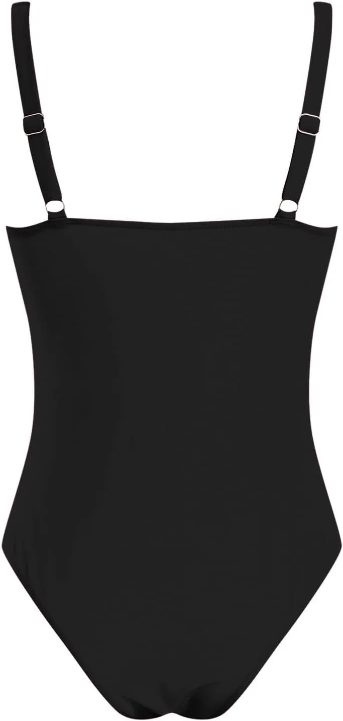 TUQIDEWU Bathing Suit for Women One Piece One Piece Swimsuit Women Tummy Control V Neck Backless 1 Piece Slimming Swim Suit