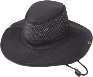 Unisex Mesh Camouflage Sun Hat Wide Brim Hat Panama Fedora Drawstring Foldable Lightweight Fishing Hat Retro Travel