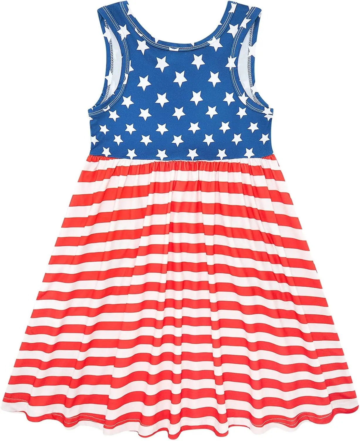 Vieille Little Girls Sleeveless Dress Cute Summer Sundress with Pocket 2-7 Years