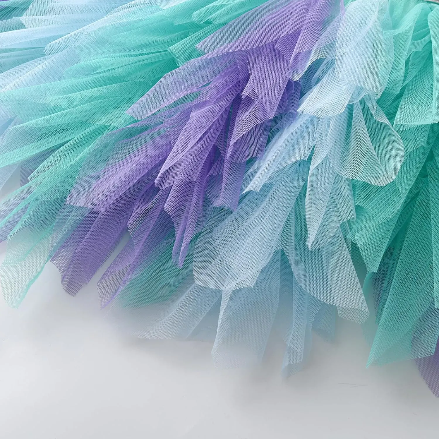 VIKITA Girls Layered Tutu Skirt Party Tulle Skirts Princess Dress Birthday Outfit