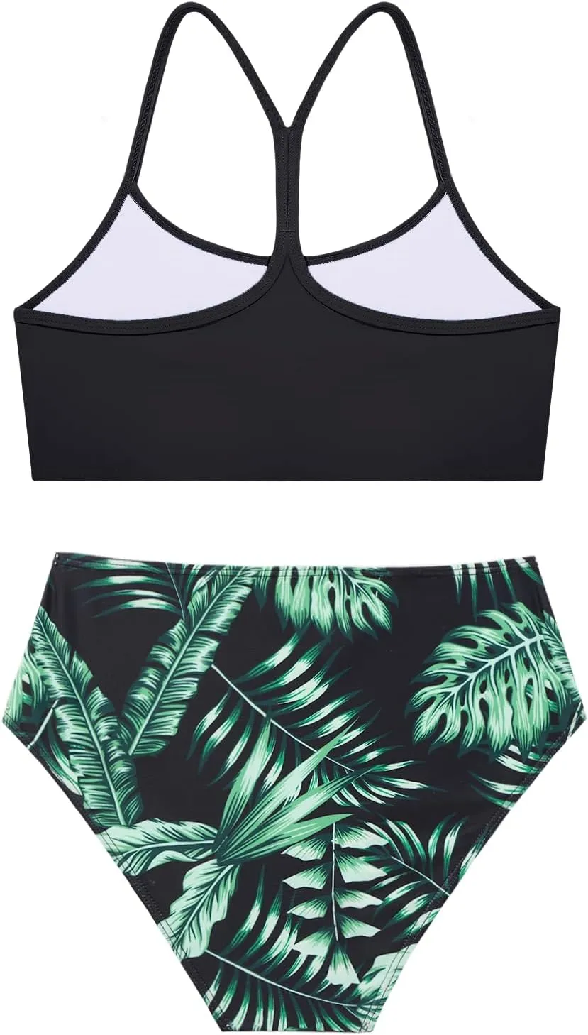 Weixinbuy Girls Swimsuits Bikini Set Kids Bathing Suit Bikini Top Bottom 2Pcs Teen Girls' Swimwear Set