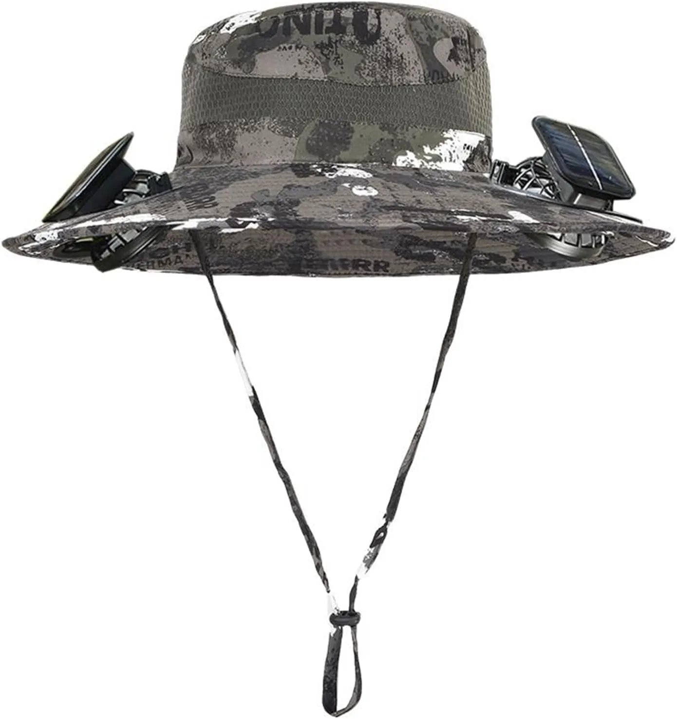 Wide Brim Solar Fan Outdoor Fishing Hat - Solar Fan & USB Charging, Summer Sun Straw Waterproof Cap with Solar Fan Built