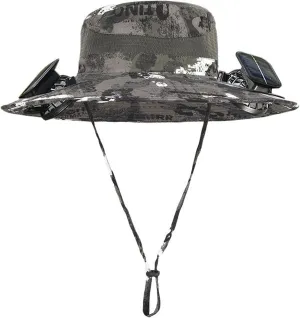 Wide Brim Solar Fan Outdoor Fishing Hat - Solar Fan & USB Charging, Summer Sun Straw Waterproof Cap with Solar Fan Built