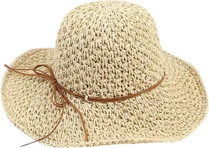 Women Fashion Straw Hats Summer Floppy Roll Up Beach Hat Teen Girls Wide Brim Bucket Sun Visor Hat Travel Accessories