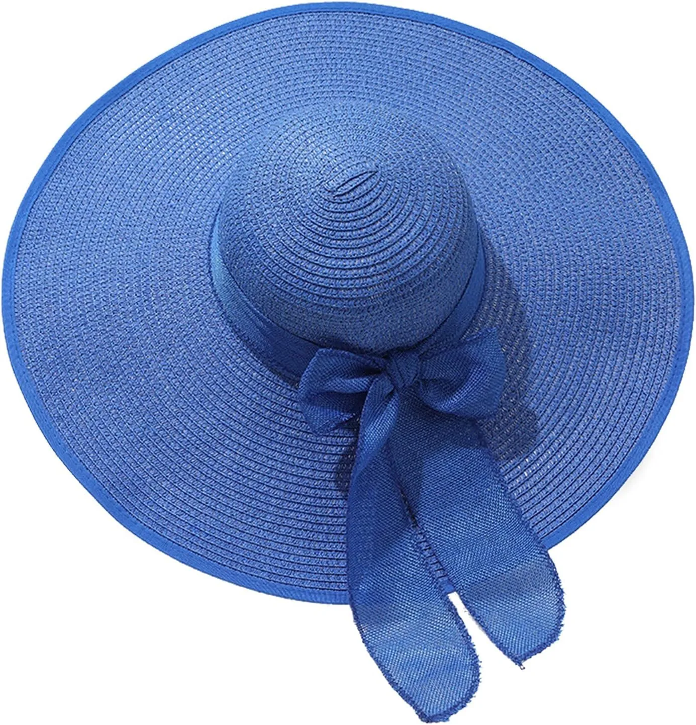 Women Floppy Sun Straw Hats Summer Wide Brim Cap Beach Straw Hat UPF50 Travel Packable Hats with Bow